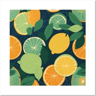 Citrus fruit pattern Posters and Art